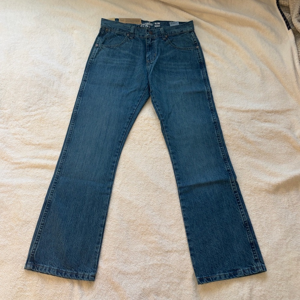 Wrangler Retro Slim Boot Blue Jeans 30x30 New With Tags